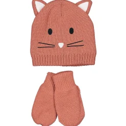 Bonnet avec moufles - Rose